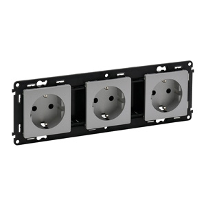 Valena Life 3x2P+F sínezett csatlakozóaljzat gyermekvédelemmel