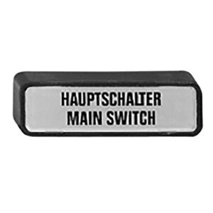 Main Switch Legend Plate